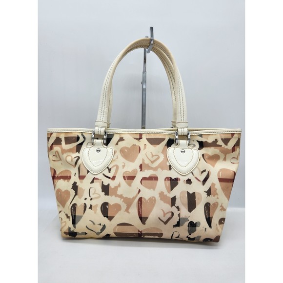 BURBERRY NOVACHECK HEART TOTE BAG 211BURXGH - Picture 1 of 15